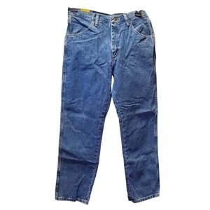 Rustler Mens‎ Regular Fit Straight Leg Blue Denim Jeans 34x30 Heavy Duty
